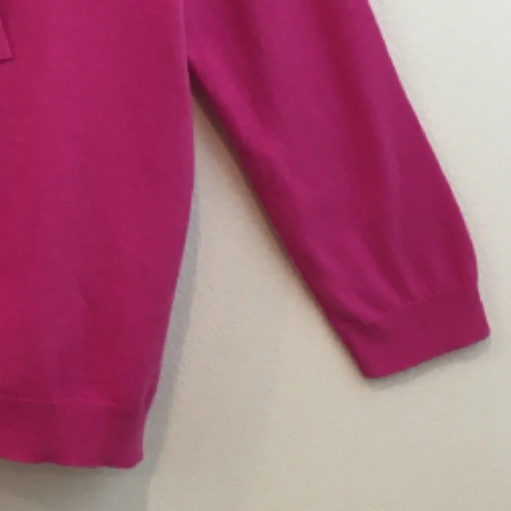 J. Crew | Hot Pink Long Sleeve Pop Over Sweater